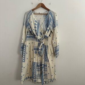 Bohemian Blue and White Dress Anthropologie